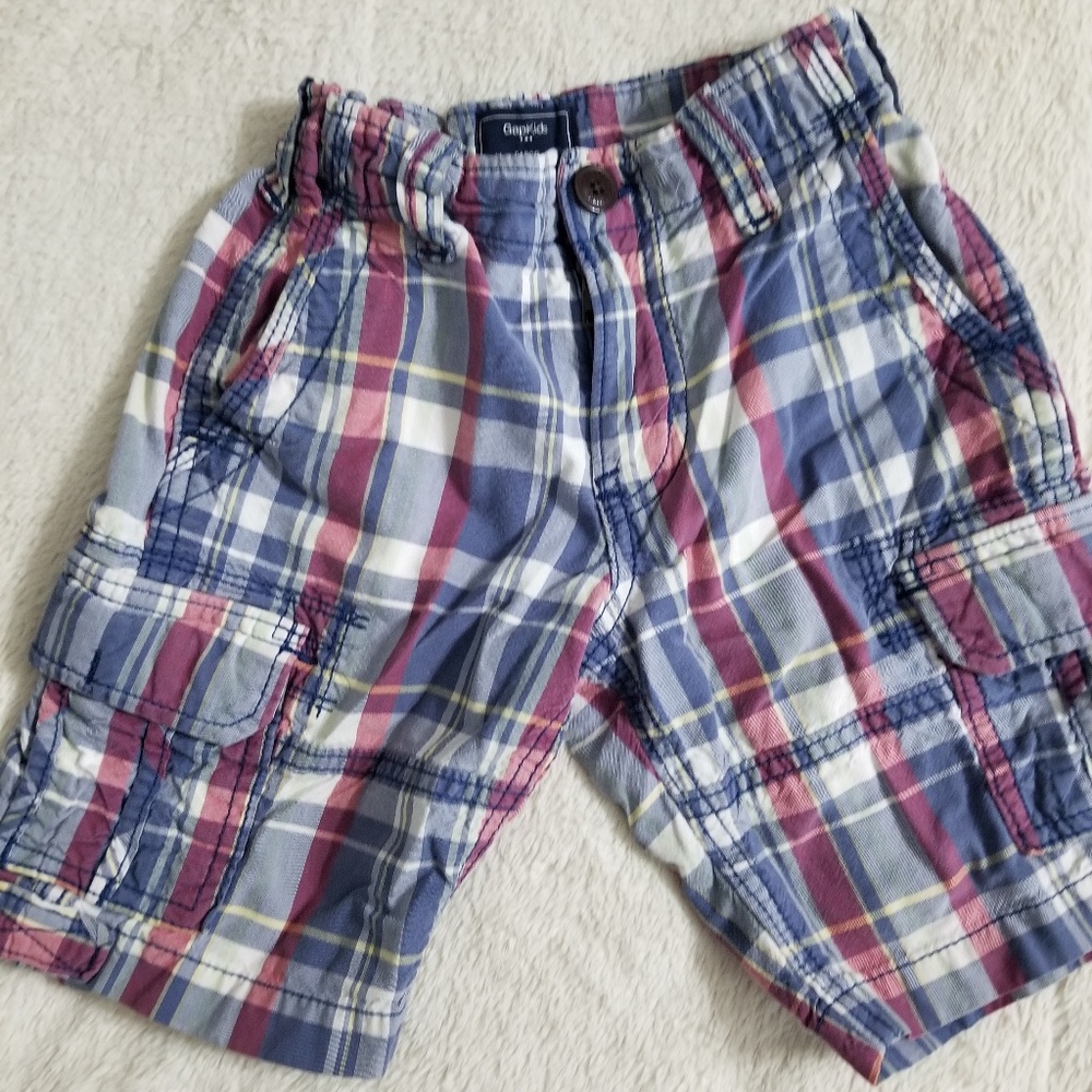 Plaid cargo shorts